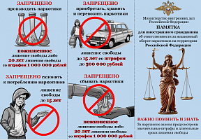 Памятка для иностранных граждан об ответственности за незаконный оборот наркотиков на территории Российской Федерации