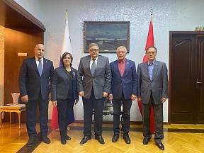 Büyükelçi Aleksey Erkhov KAFFED heyetini kabul etti Büyükelçi Aleksey Erkhov KAFFED heyetini kabul etti