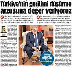 Büyükelçi Aleksei Erkhov Türkiye gazetesi’ne demeç verdi Büyükelçi Aleksei Erkhov Türkiye gazetesi’ne demeç verdi