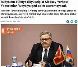 Интервью Посла России в Турции А.В.Ерхова интернет порталу «Газете Дувар» 