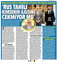 Büyükelçi Aleksei Erkhov Hürriyet gazetesi’ne demeç verdi Büyükelçi Aleksei Erkhov Hürriyet gazetesi’ne demeç verdi
